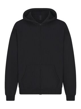 SKIMS Fleece Lounge Men’s Relaxed Zip Up Hoodie 2X Washed Onyx NWT